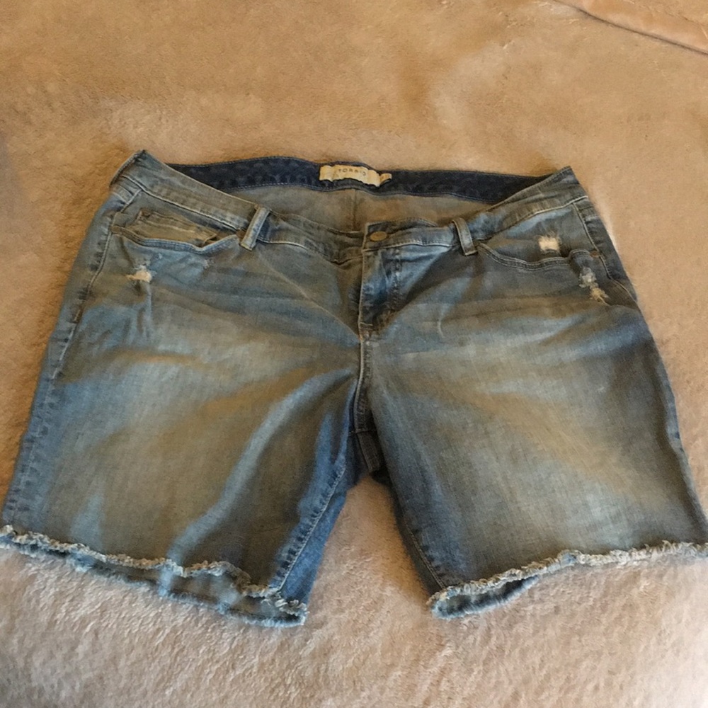 Distressed Light Wash Torrid Shorts